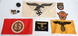 WW1 & WWII NAZI GERMAN INSIGNIA LOT w ARMBANDS WW2