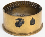 KOREAN WAR ERA USMC TRENCH ART ASH TRAY ID'D