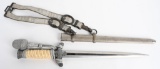 WWII NAZI GERMAN OFFICER'S DAGGER WITH HANGERS