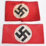 WWII NAZI GERMAN ARMBAND LOT OF 2 W/ VETS NAMES