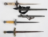 3 MINIATURE NAZI LUFTWAFFE DAGGERS