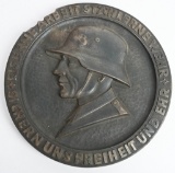 WWII NAZI GERMAN IRON PLAQUE OF WEHRMACHT SOLDIER
