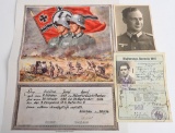 WWII NAZI GERMAN DOCUMENT LOT OF 3 MG BATTALION