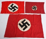 WWII NAZI NSDAP GERMAN NATIONAL FLAG LOT OF 3