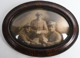 WWI PHOTOGRAPH OF 3 POLISH SOLDIERS PLAYED CARDS