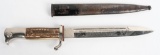 WWII GERMAN STAG HANDLE DOUBLE ENGRAVED BAYONET