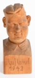 WWII NAZI GERMAN CARVED WOODEN SOLDIER TRENCH ART