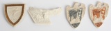 WWII NAZI GERMAN SA NSDAP CERAMIC TINNIE LOT OF 4