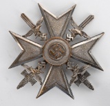 WWII NAZI SPANISH CROSS IN SILVER WITH SWORDS