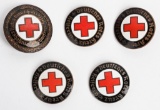 WWII NAZI GERMAN RED CROSS BADGE LOT OF 5 WW2