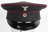 WWII EARLY NAZI GERMAN FIRE POLICE VISOR HAT WW2