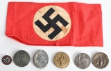 WWII NAZI GERMAN NSDAP INSIGNIA LOT W/ WOUND BADGE