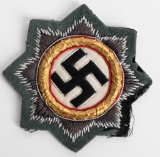 WWII NAZI CLOTH GERMAN CROSS IN GOLD AWARD WW2