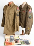 WWII US ARMY UNIFORM GROUPING W/ PAPERWORK WW2