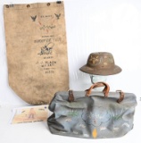 TOP SHELF WWII SEABEES TRENCH ART GROUPING HELMET