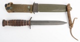 WWII US M3 BLADE MARKED FIGHTING KNIFE IN SCABBARD
