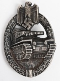 WWII NAZI PANZER ASSAULT BADGE IN SILVER H. AURICH