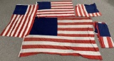 6 UNFINISHED US FLAGS WITHOUT STARS