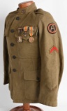 WW1 NAMED 3RD ARMY 37TH ENGINEERS TUNIC & MEDALS