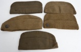 WW1 US ARMY LOT OF 5 OVERSEAS CAP LOT EM OFFICERS