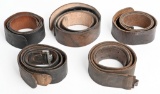 WWII NAZI GERMAN EM/NCO LEATHER BELT LOT OF 5 WW2
