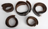 WWII NAZI GERMAN EM/NCO LEATHER BELT LOT OF 5 WW2