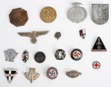 WWII NAZI GERMAN TINNIE LOT OF 18 & BADGES WW2