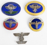 REPRO NAZI GERMAN MEDAL LOT OF 5 NSFK HJ SPANGE