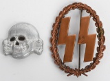 REPRO WWII NAZI GERMAN SS INSIGNIA LOT SKULL WW2