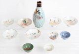 WWII IMPERIAL JAPANESE SAKE CUP LOT W/ BOTTLE