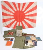 WWII THEATER MADE ID'ed COMBAT KNIFE W JAP FLAGS