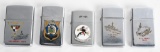 VIETNAM ERA ZIPPO LIGHTER LOT OF 5 US NAVY SHIPS
