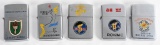 VIETNAM ERA MILITARY LIGHTER LOT OF 5 ROK MARINES