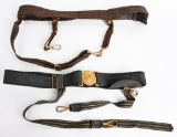 WW1 US NAVY OFFICER DRESS BELT LOT OF 2 WWI