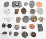 WWII NAZI GERMAN MEDAL HAT BADGE & TINNIE LOT WW2