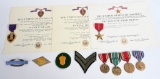 WWII NAMED MEDAL PURPLE HEART GROUPING W/ DOCS