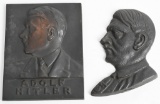 WWII NAZI GERMAN ADOLF HITLER IRON BUST LOT OF 2