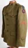 WWI 7TH CORPS 347TH ARTILLERY UNIFORM TUNIC .