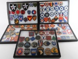WWII US LOT OF 118 SHOULDER SLEEVE INSIGNIA WW2
