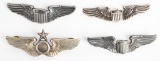 WWII PILOT SENIOR OBSERVER PILOT WING LOT OF 4 WW2
