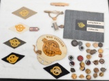 WWII US ARMED SERVICES DISCHARGE LAPEL PINS ECT