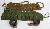 4 USSR & CHINESE BELTS, BUCKLES, BANDOLIERS
