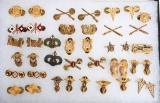 WWII US ARMY OFFICER COLLAR BRASS LOT OF 20 SETS