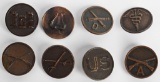 WW1 ENLISTED COLLAR BRASS LOT OF 8 WWI
