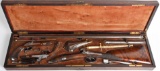 FRENCH EXHIBITION PERCUSSION 3 GUN CASED SET