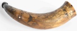 1826 DATED BRITISH OFFICERS CARVED & SIGNED HORN