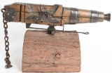 MID 19TH CENTURY PERCUSSION SPRING TRAPPER GUN
