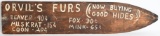 EARLY ADVERTISING FUR STRETCHING BOARD