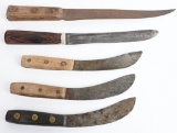 LOT (5) EARLY SKINNING KNIVES