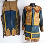 COLORFUL LEATHER 19TH CENTURY WILD WEST OUTFIT